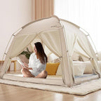 Bed Tents Canopy Bed–Privacy Dream Tent for Cozy Indoor Sleeping, Light-Reducing,and Breathable, with 4 Doors Floor Tent Bed–Available in Twin, Full, and Queen Sizes