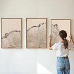 SIGNINART Large Tree Ring Framed Canvas Wall Art Set, Rustic Beige Wooden Wall Decor, Neutral Nature Wood Stump Artwork, Modern Art Prints for Bedroom Living Room Office 24"x36"x3