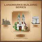 Reobrix St.Andrew's Church Architecture Building Kit with LED Lights,MOC Street Modular Collectible Display Kit,Construction Building Model Set,Home Office Decor,Idea Gift for Adults and Teen,3087 PCS