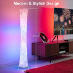 WORLD WIN Floor Lamp, 61'' Smart RGB LED Corner Lamp with Music Sync and 16 Million DIY Colors, 3 Color Temperature, APP & Remote Control, Color Changing Standing Floor Lamp for Bedroom Living Room