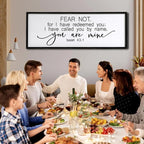 Fear Not for I Have Redeemed You Sign Framed Wall Art, 40''×15'' Rustic Religious Christian Isaiah 43:1 Bible Verse Sign, Horizontal Holy Inspirational Catholic Scripture Decor