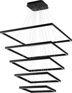 Modern Square Chandelier, LED Ceiling Light Fixture, Contemporary Chandelier Pendant Light for Living Room Entryway Foyer Staircase Bedroom