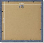 Vittanly 12x12 Picture Frames Set of 9, Shatter Resistant Plexiglass, Display 8x8 Pictures with Mat or 12x12 without Mat, Photo Frames for Wall Mount, Engineered Wood, Navy