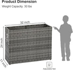 SUNNYPARK Tall Rectangular Planter with Removable Liner, All-Weather PE Rattan Large Modern Planters Indoor Outdoor Flower Plant Pots Garden Box Patio Yard Front Porch Deck