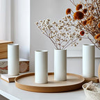 5.51'' Small Modern White Ceramic Vase Set of 10 for Living Room Bedroom Minimalist Fresh Flower Vases for Bouquet Fake Plant Home Decor Office Fireplace Centerpieces Nordic Style 10 Pack