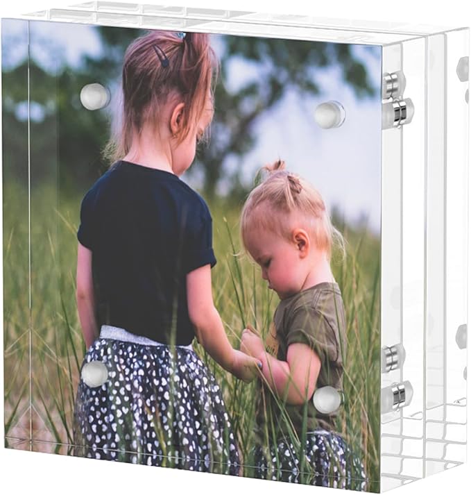 Acrylic Picture Frames 2x2, 2x2 Picture Frame Mini for 2x2 Pictures, Clear Ticket Display Frame Small Tips Holder