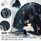 Sherilyn Twin Bed Canopy Tent, Canopy on Bed Privacy Space Sleeping Blackout Tents Bunk Bed Tent Twin Size (Galaxy Tent)