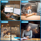 LED Desk Lamp for Home Office, Eye Caring Architect Desk Light with Remote, Dual Screen Computer Monitor Light with Stepless Dimming, Stepless Color Temp, Memory Function for Study, Dark Black