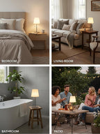 uuffoo Cordless Rechargeable Outdoor Table Lamp, Dimmable Shower Lamp for Living Room, Bedroom, Bathroom, Patio, Restaurant, Small Modern Desk Light with RGB Color Changing, Warm White & Candle Mode