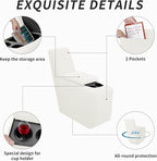 Easy-Going 2-Piece Recliner Console Cover for Reclining Loveseat Covers Stretch Jacquard Middle Console Cover for Recliner Couch and Sofa Cream