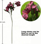 10-Bud Artificial Lily Flowers, 4 Pcs Fake Outdoor Flowers, UV Resistant Faux Flowers for Outdoor Planters, Silk Flowers for Wedding Decoration (Red)