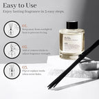 Duša Santal Reed Diffuser & Sticks - 5 Fl Oz Essential Home Fragrance Decor for Bathroom, Office & Living Spaces – Stylish & Long-Lasting Room Air Freshener -Ideal for Housewarming & Special Occasions