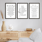 FZMHASLWW Scripture Bible Verse Wall Decor Art 16"×11" Set of 3 Christian Sign Wood Framed Wall Hanging (Black