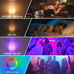 Unicozin Table Lamp, 3 CCT 3000K/4500K/6500K & RGB Color Changing, Stepless Dimmable, 17Inch Bedside Lamp for Reading, Ambience Nightstand Light for Home Decor Party, Grey Shade