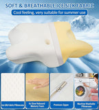 Cervical Neck Pillow for Sleeping, Memory Foam Pillow for Pain Relief, Orthopedic Contour Bed Pillow for Side, Back & Stomach Sleepers with Cooling Pillowcase