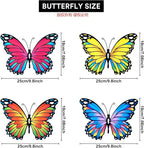 Oraytteo Metal Butterfly Wall Outdoor Decor - 4pcs 9.8inch Hanging Butterflies Wall Art Sculptures for Indoor and Outdoor Fence Patio Yard Home Wall Decorations, Gift for Mom Dad Friends