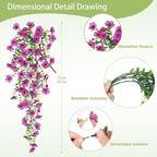 Artificial Hanging Flowers for Outdoors Faux Plants for Spring Summer Decoration,6 Bundles UV Resistant Realistic Silk Flowers Indoor Outside Garden Porch Patio Balcony Yard Farmhouse