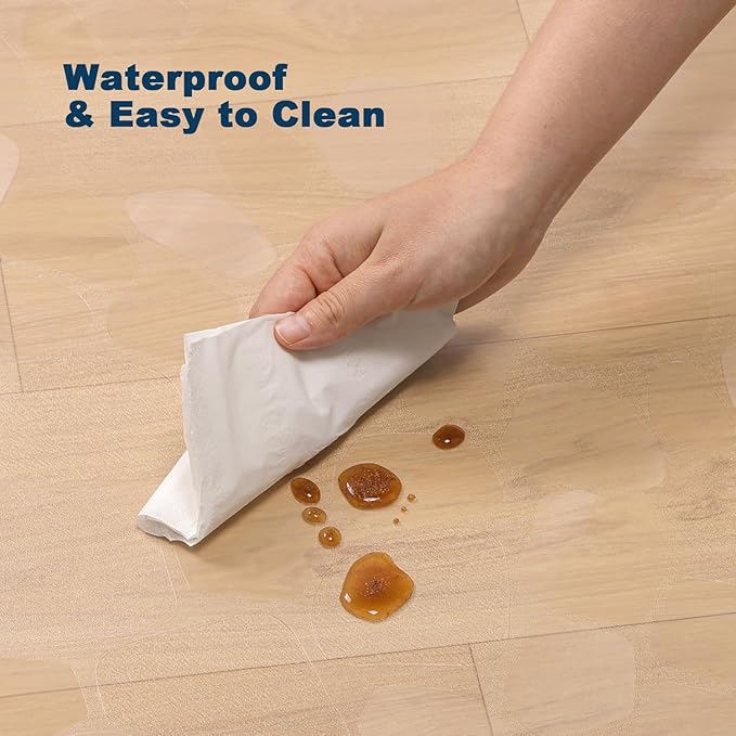 Clear Pebble Patterned Refrigerator Mat, 2mm PVC Anti-Slip Floor Protector, Scratch & Moisture Resistant, Floor Protection for Under Refrigerator (36x36 inch)