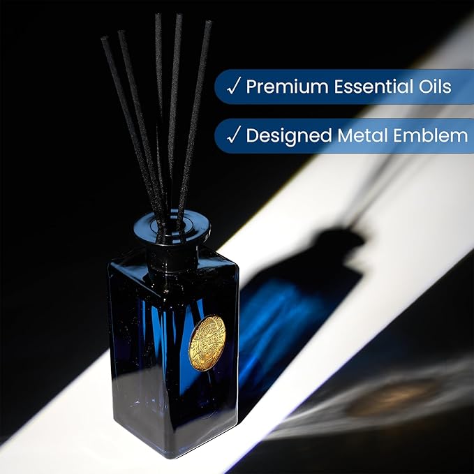 M&SENSE 10.14 oz Large Reed Diffuser Set | Ocean Escape Scent Oil Diffuser with Sticks | Hotel Collection Non-Toxic Essential Oil |for Bedroom Bathroom Living Room