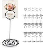 20 PCS Table Number Holder Table Card Holder Cards Stand Name Menu Clips Picture Holder (Black)