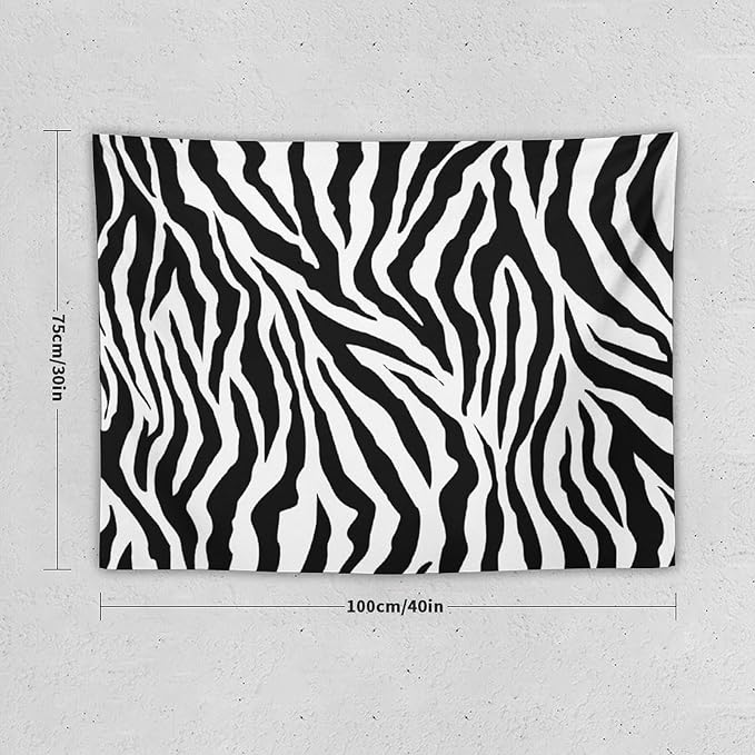 HZOHNAGO Zebra Print Tapestry Nature Wild Animals Black and White Stripe Printed Wall Tapestry Painting Wall Hanging for Bedroom Living Room Dorm 40" W x 30" H