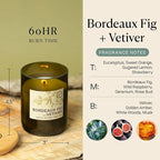 Paddywax Eco Collection Scented Soy Wax Candle in Glass Jar, Bordeaux Fig & Vetiver Fragrance, Green Vessel with Wood Lid, 8 oz