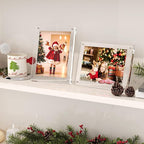 Egofine 4x6 Acrylic Picture Frames Set of 4, Clear Picture Frames with Stand, Magnetic Acrylic Photo Frames for Tabletop Display Horizontally or Vertically