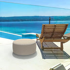 LVTXIII Inflatable Stool Ottoman Footrest with Handle, All Weather Foot Rest, Indoor or Outdoor Use for Home Patio Garden and Camping, D21 x H9, Stripe Beige