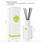 Reed Diffuser Set, Lime Scented Oil Diffuser, 6.76 fl oz (200 ml) Home Fragrance Diffuser with Reed Sticks, Air Fresheners for Home, Bathroom Shelf Decor