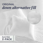 Beckham Hotel Collection Euro Size Throw Pillows (Set of 2), 26 x 26 Down Alternative Pillow Insert for Bed, Couch, and Sofa