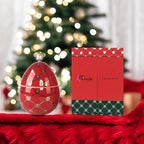 Christmas Candles | Scented Egg Candle with Cinnamon, Caramel, and Nutmeg | Elegant Christmas Decor & Gift | Warm Holiday Ambiance for Living Room and Gatherings | 14 Cm | Red