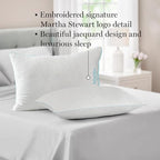 MARTHA STEWART Heirloom Jacquard 2 Piece Bed Pillow Set, 385 TC, Down-Alternative, Standard/Queen