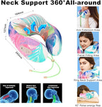 Bluetooth Music Neck Pillow for Sleeping,360° Support Memory Foam 2in1 Travel Neck Pillow Speaker with Crystal Clear Stereo Cradle Sound, Rich Bass, Wireless Camping,for Home,Party,Gaming