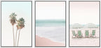 SIGNWIN Framed Canvas Print Wall Art Set Retro Vintage Pastel Tropical Island Beach Nature Wilderness Photography Modern Art Landscape Relax/Calm for Living Room, Bedroom, Office - 16"x24"x3 White