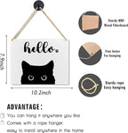 Lacosu Wall Pediments Cat Welcome Sign,Hello Sign,Cat Hanging Welcome Sign for Front Door,Cat Decor,Cat Gifts,Cat Gifts for Cat Owners,10x8 Inches