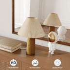 WEER Bathroom Mirror, 40x30 Inch Wall Mirror, Walnut Wood Grain Framed Mirror, Rectangle Vanity Mirror, Tempered Glass, Anti-Rust, Hangs Horizontally or Vertically