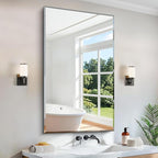 Beveled Bathroom Mirror, 24x40 Large Frameless Mirrors for Over Sink, Upgraded Shatterproof Beveled Frameless Vanity Mirror for Bathroom,Bedroom,Living Room and Entryway