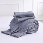 Love's cabin Quilts for Queen Bed Bluish Grey Bedspreads Bedding Set - Summer Lightweight Bedspread Comforter - Wave Pattern Bedding Coverlet for All Season - 3 Pieces (1 Quilt, 2 Pillow Shams)