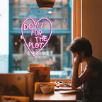 Do It For The Plot Neon Sign Dimmable Pink Words Neon Light for Wall Decor USB Led Heart Neon Light Sign for Bedroom Living Room Wedding Party Bar Neon Sign