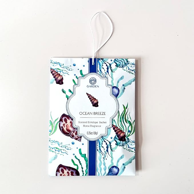 Scented Sachets - 12 Pack, Long-Lasting Home Fragrance Sachet Bags, Large Fresh-Scented Envelope Packets, Fragrant Sachets for Drawers and Closets (Ocean Breeze)