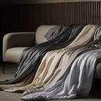 EP Mode Mulberry Silk Filled Quilt with 100% Viscose from Bamboo Fabric, Natural Lightweighted Cooling Comforter (White, Throw 50” X 65”)