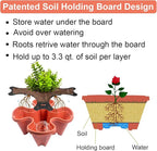 Vertical Planter, 6 Tier Stackable Strawberry Planter with Garden Tool Set, Movable Indoor/Outdoor Garden Herb Pot for Growing Vegetables and Succulents, Red