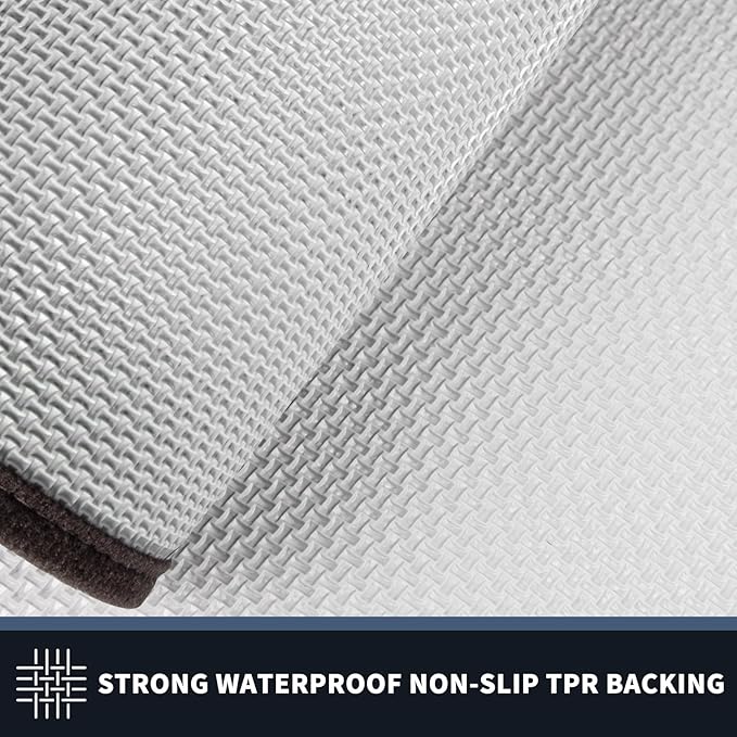 PURRUGS Dirt Trapping Door Mat 24" x 84", Non-Slip/Skid Machine Washable Entryway Rug, Shoes Scraper, Area Rug, Super Absorbent Welcome Mat for Muddy Wet Shoes and Paws, Grayish Brown & Coffee