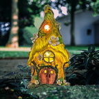 Garden Decor Outdoor Solar Statues, 9.4Inch Resin Fairy Garden Solar Lights Birthday Gifts for Women Yard Decorations, Gardening Gifts for Patio, Balcony, Porch Decor