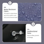 Inflatable Ottoman Stool D21 xH9 for Outdoor/Indoor Use, Water Repellent Patio Foot Rest Stool with Portable Handle,Round Pouf Ottoman Suitable for Garden,Deck and Camping - Textured Navy