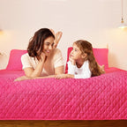 Exclusivo Mezcla Reversible Twin Quilt Bedding Set with Pillow Sham, Lightweight Quilts Twin Size, Soft Bedspreads Bed Coverlets for All Seasons - (Hot Pink, 68"x88")