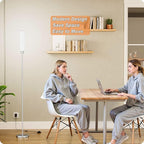 Floor Lamp with Remote Control,Floor Lamps for Living Room/Bedroom/Office, Stepless Adjustable 3000K-6000K Colors and 10-100% Brightness,Standing Light with Foot Switch (Nickel+Beige Linen)