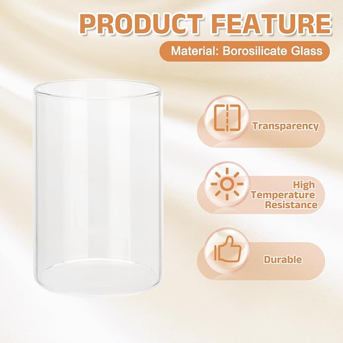 uxcell Hurricane Candle Holder (H:3.9" OD:2.6"), Pillar Floating Candles Holder Clear Glass Cylinder Flower Vases for Table Centerpiece Wedding Party Home Decoration 2Pcs