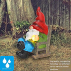 Garden Gnome Statue Solar Light Miniature Outdoor Decor Gnome Figurine for Outdoor Indoor Home Lawn Yard Balcony Porch Patio for Women Mom Grandma 3.54"x2.36"x4.72"