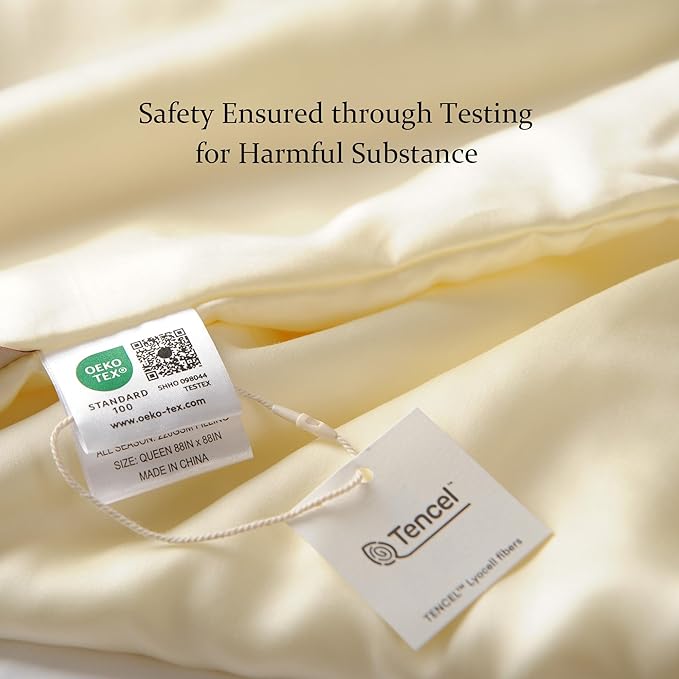 CUDDLE DREAMS Silk Filled Comforter for All Season, Detachable Tencel Duvet Cover for Easy Care, Naturally Breathable (Ivory, King)
